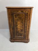 Antique Furniture, Edwardian pot cupboard, with decorative marquetery work 2 shelves to interior,