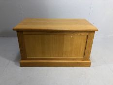Modern Furniture, light oak blanket chest approximately 84 x 45 x 48 cm