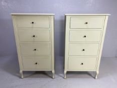 Pair of contemporary four drawer chests of drawers, each approx 69cm x 41cm x 124cm by maker Laura