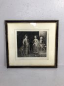 19th century etching of the three eldest children of Charles 1, framed and glazed approximately 77 x