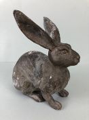 Oriental Brass or bronze patinated study of a Hare approximately 22cm high