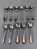 Collection of eleven silver hallmarked teaspoons various makers and dates (total weight approx