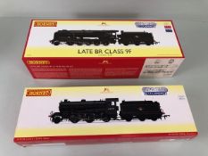 Hornby Trains, 00 Gauge Locomotives, R3986, Late BR Class, 9F 2-10-0, No 92167, in box, and a 3243A,