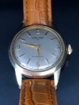 ULYSEE NARDIN 10k Gold Filled GENTLEMAN'S WRIST WATCH automatic wind movement, silver dial, gold