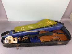 Antique Violin, the back of the body stamped STAINER, approximately 60cm in length with an