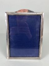 Silver hallmarked Photo frame with velvet easel back approx 25 x 18cm