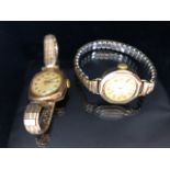 Two vintage 9ct Gold cased cocktail watches by TIMOR & Bentima STAR