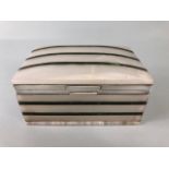 Art Deco Agate and Silver Lidded and hinged box stamped for Asprey London and Silver hallmarked