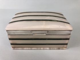 Art Deco Agate and Silver Lidded and hinged box stamped for Asprey London and Silver hallmarked