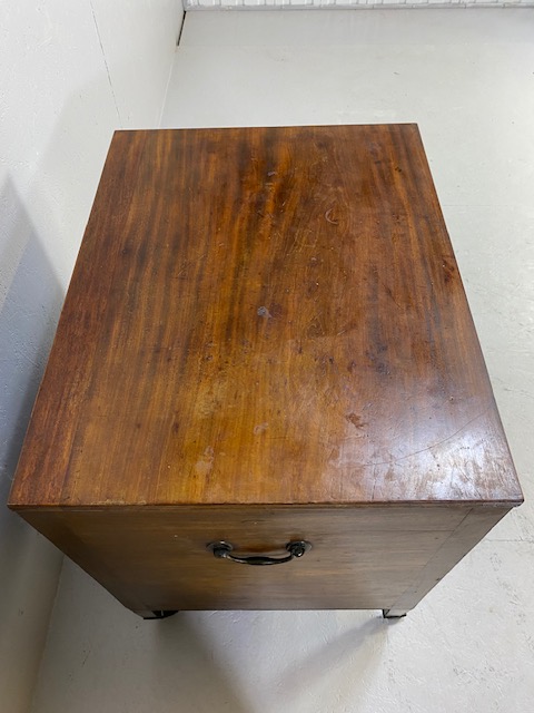 19th Century mahogany campaign style cabinet, possibly medical/apothecary use, three lockable - Image 3 of 14