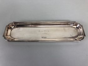 Silver hallmarked Art Deco tray hallmarked for Birmingham by maker A & J Zimmerman Ltd approx 24 x