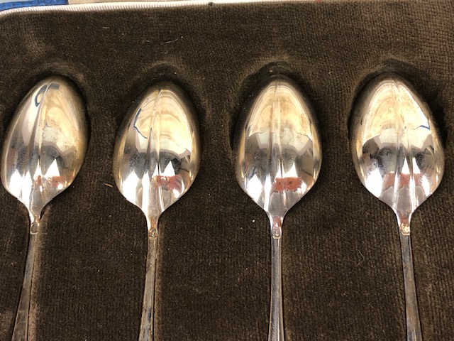 Boxed set of Jubilee Hallmarked Silver spoons (6) for Edinburgh 1935 by maker Romney "R&B" with - Image 13 of 19