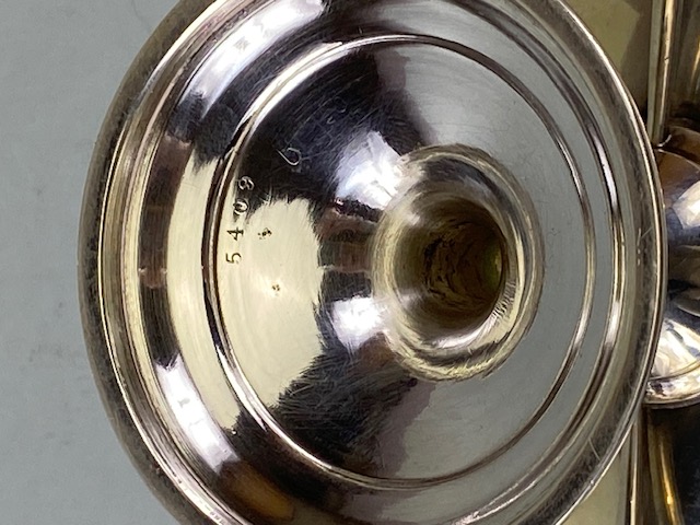 Silver sweet meat dish or Tazza with twin handles and pierced edges on a stepped pedestal base - Image 7 of 7