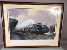 Railway interest, signed limited edition print By Barry Price 467/850, A4s At York approximately