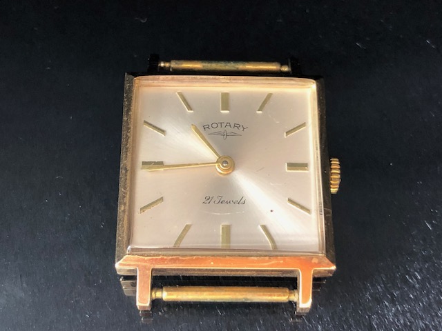 Vintage Rotary 21 Jewel wristwatch/ watch with Silver face and Gold Baton markers approx 27mm square - Image 2 of 5