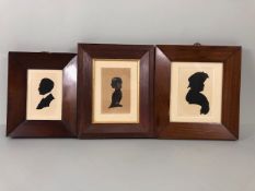 Collection of three Framed Silhouette Miniatures