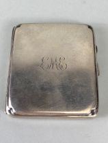 Silver hallmarked cigarette case gold gilt lined Birmingham maker Joseph Gloster Ltd (from c1901)