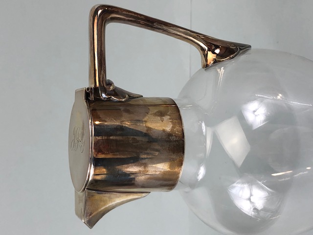 Victorian Silver Mounted and glass water jug Hallmarked for Sheffield 1887 by maker James Dixon & - Image 2 of 7