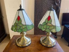 Pair of Tiffany style lamps, each approx 37cm tall