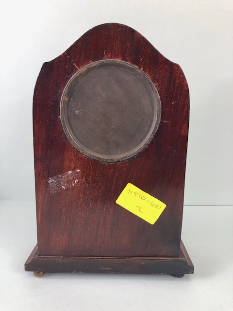 Antique Clocks, Two Edwardian wooden cased mantel clocks, both inlaid with typical marquetery work - Image 8 of 8