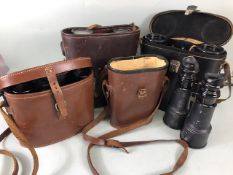 Vintage Binoculars , a pair of WRAY Flight binoculars 9x35 in case, WW1 Era Army and Navy in case,