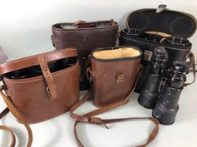 Vintage Binoculars , a pair of WRAY Flight binoculars 9x35 in case, WW1 Era Army and Navy in case,