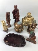 Oriental Deity's, a collection of Chinese and Indian figures in brass soapstone and wood, to include