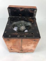 20th century US Navy life boat compass, Copper cased with brass mounts, John E Hand & sons, Phil,
