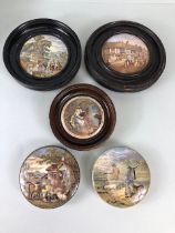 Pot Lids, collection of Victorian style pot lids of varying sizes loose and in wooden frames 5 in