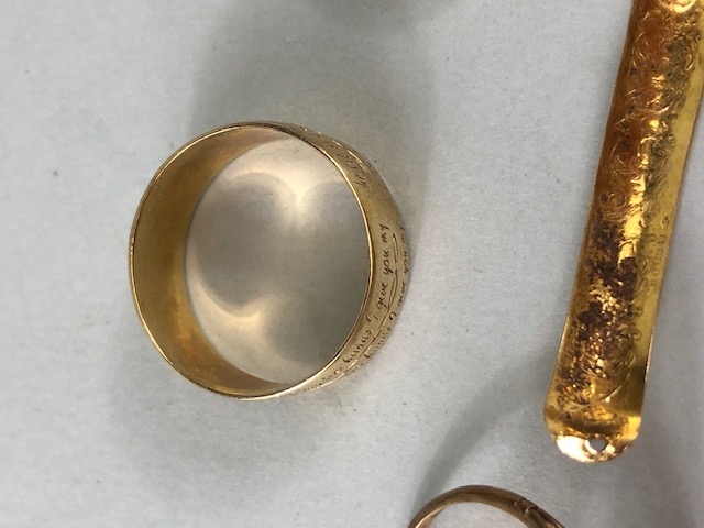 Collection of 9ct Gold items to include rings and some jewellery as found total weight approx 15.5g - Image 3 of 7