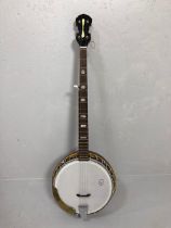 Vintage Banjo. Late 1970s Musima 5 string banjo GDR made, with case