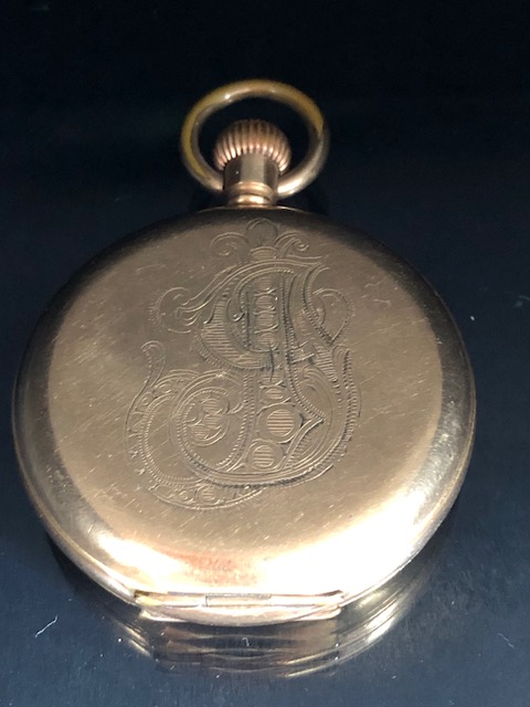 9ct rolled gold full hunter pocket watch late 19th/early 20thC. Inside case serial number 262467, - Image 4 of 12