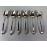 Set of six silver hallmarked spoons approx 12cm in length and total weight 74g