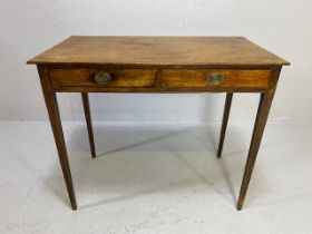 Antique two drawer desk on fine tapering legs