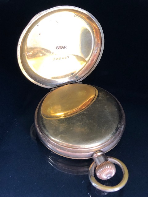 9ct rolled gold full hunter pocket watch late 19th/early 20thC. Inside case serial number 262467, - Image 7 of 12