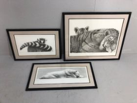 Limited Edition Prints , Three framed and glazed Black and White animal prints by Gary Hodges, Pride