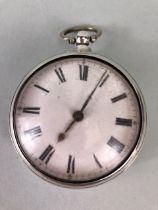 George IV silver pair-cased verge Pocket Watch, hallmarked for London 1829, the gilt engraved