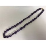 Necklace of Amethyst pebble style stones approx 44cm in length