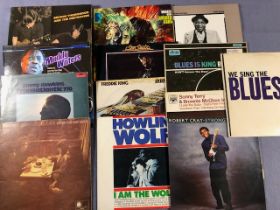 13 Blues/Blues Rock LPs/one 4 LP box set including: Sonny Terry, B.B. King, Robert Cray, Howlin'