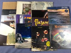 Rock LPs, to include , Yes, Santana, Nazareth, Led Zeppelin, Deep Purple, Rainbow etc 12 in total