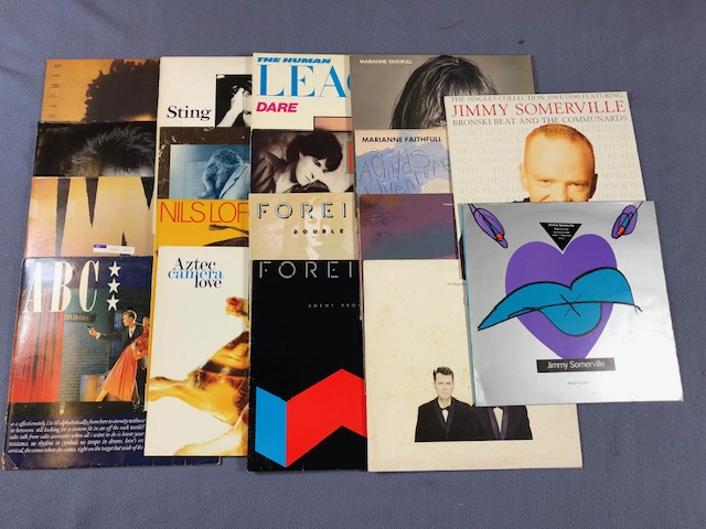 18 Eighties Rock/Pop LPs including: Tracy Chapman, Laurie Anderson, INXS, Sting, Foreigner, Marianne