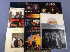 11 Queen / Freddie Mercury LPs including: Greatest Hits II, The Works, Sheer Heart Attack,