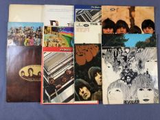 12 The Beatles LPs including: White Album (UK Orig Stereo toploader number 0553902), Love Songs,