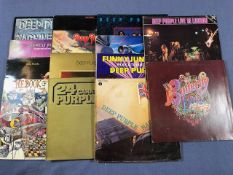 13 Deep Purple /solo LPs/12" including: Machine Head, Book Of Taliesyn, Fireball, Stormbringer, Made