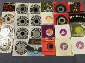 Rock 7" singles, to include, Quo, Rainbow, Deep Purple, AC-DC, Saxon Medicine Head, Don Fardon etc