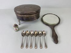 Collection of hallmarked silver items (A/F) to include large silver hinged box (missing a leg) six