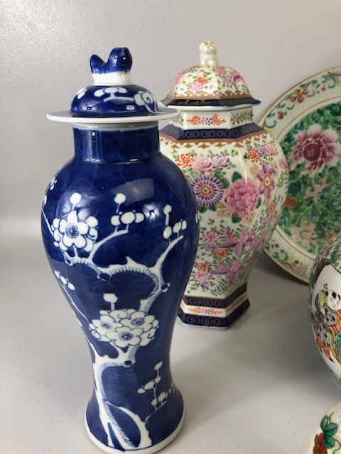 Oriental Ceramics, collection of Chinese ceramic items to include Familie Rose chargers , ginger - Image 4 of 17