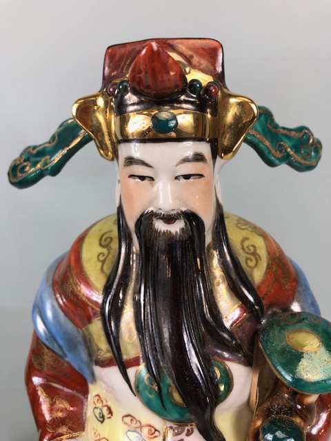Chinese Ceramics, two late 20th century Chinese Figures of Immortals both approximately 32cm high - Image 2 of 16