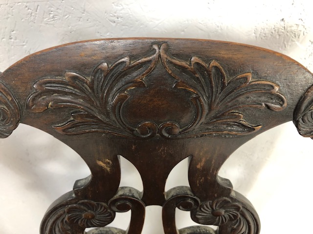 Antique furniture, late 18th early 19th century side/ dining chair of larger proportions, carved - Image 5 of 8