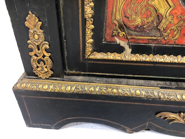 Antique Furniture, 19th century French Ebonised Boulle work Cabinet, brass work in need of - Image 15 of 22